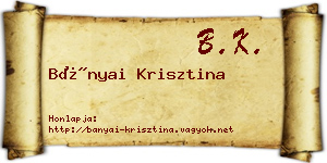 Bányai Krisztina névjegykártya
