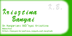 krisztina banyai business card